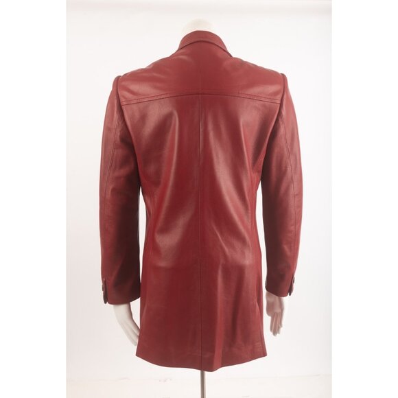 Gucci Womens Vintage Leather Jacket Blazer Red Sz 40 US S Small 1980s Excellent - Picture 5 of 6